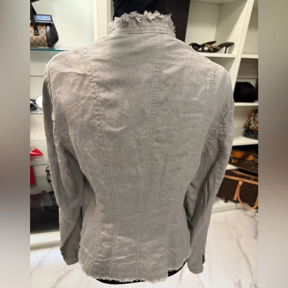 INC International Concepts Frayed Edge Light Gray Blazer SzL - Picture 4 of 7